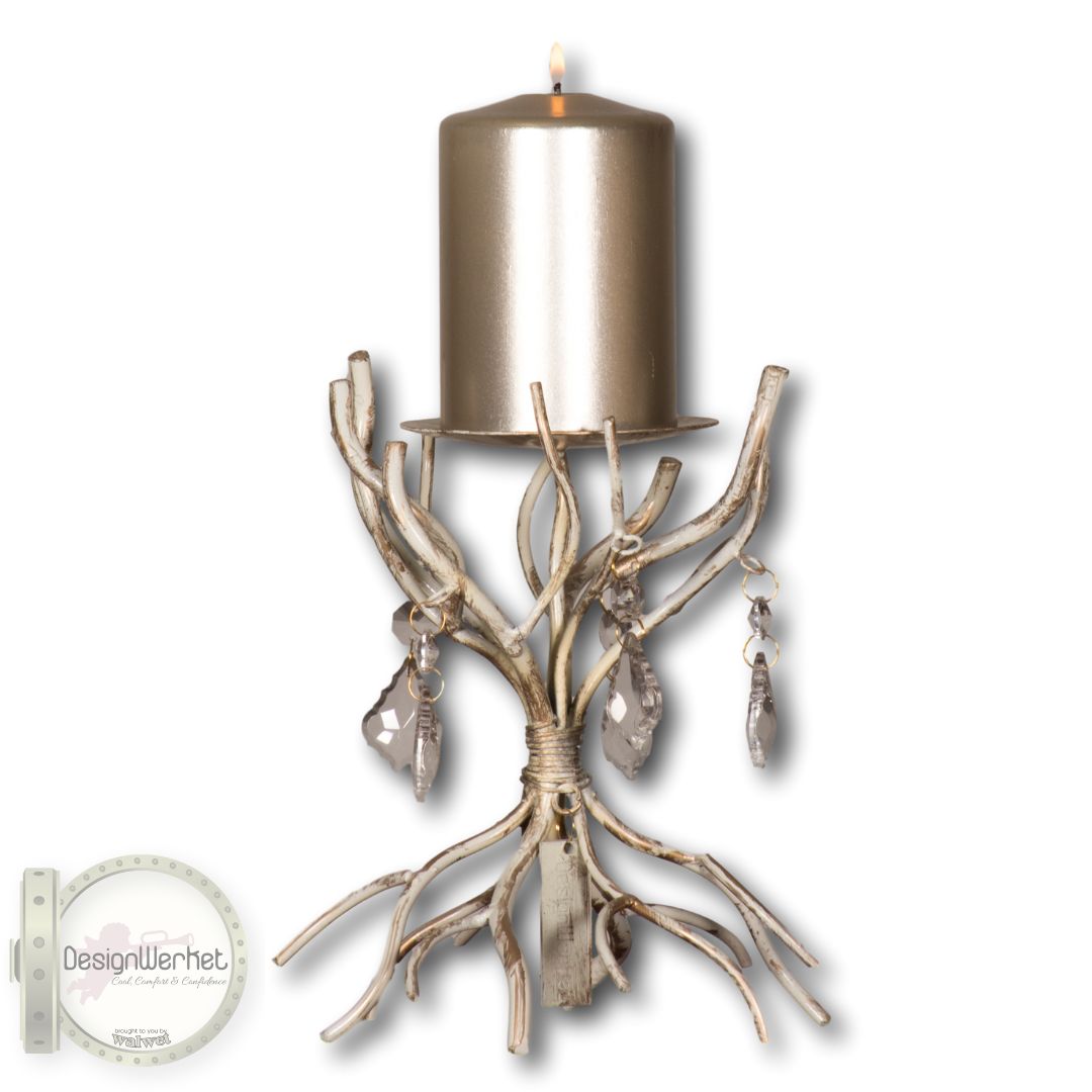 Home ARJEPLOG Ljusstake Vit/Guld - DesignWerket