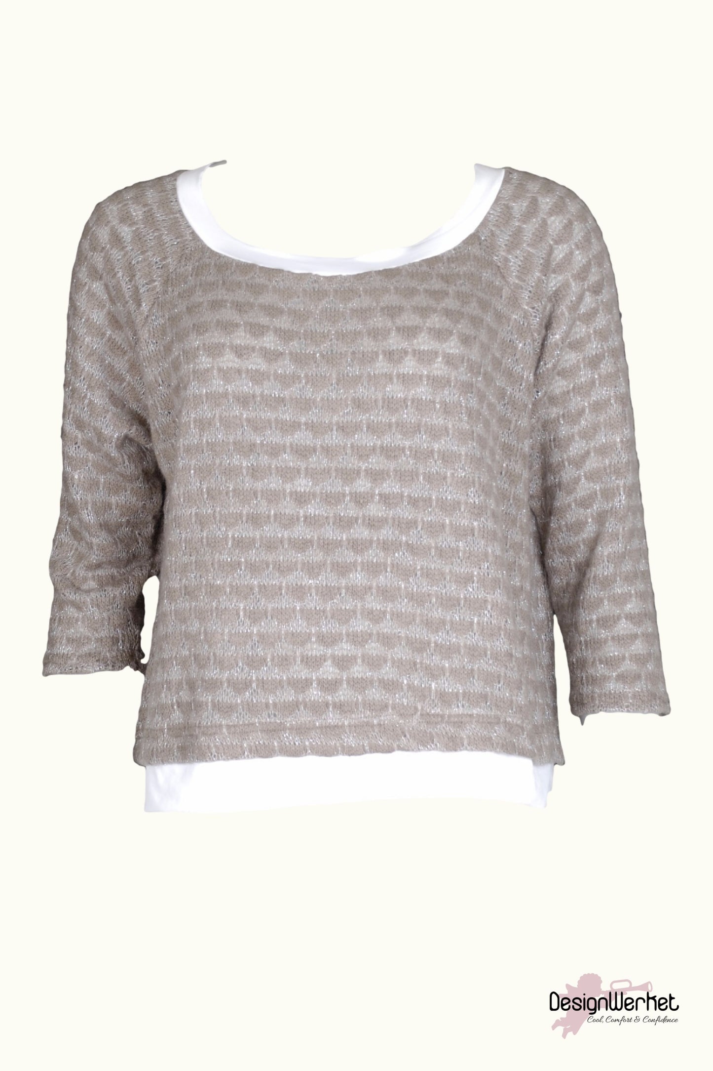 Tyg TYG | Grovstickat Taupe - DesignWerket