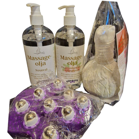 Massage glove + herbal massage ball 200g + optional massage oil 500ml