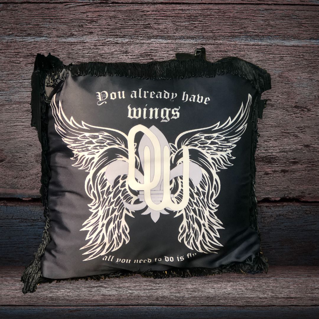 SATIN WINGS cushion cover black